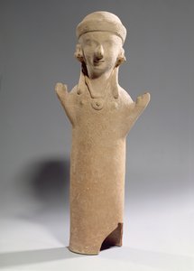 Gudinne eller tilbeder med løftede armer, figur, ca. 550 f.Kr. (terrakotta) av Unbekannt