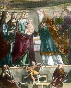 Goethe reiser til Venezia, her maleriet av den hellige Maria som viser Jesus ved templet av Carpaccio av Unbekannter Künstler