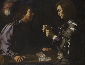 Grammatica - The Gamblers (olje på lerret) av Unbekannter Künstler