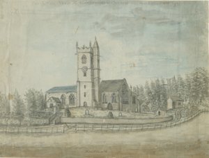 Handsworth Church: vannfargemaleri, 1769 av Unbekannt