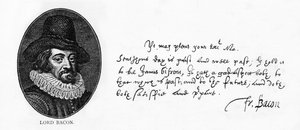 Håndskrift og signatur av Sir Francis Bacon fra et brev til King James, 29. april av Unbekannt