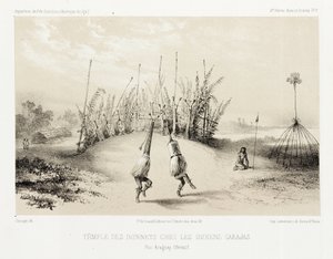 Hodeplaggetempel til Carajas-indianerne, Brasil, ca 1843-1847 av Unbekannt