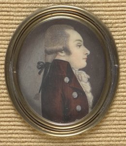 Gentleman i profil (Wolfgang Amadeus Mozart?) av Unbekannter Künstler