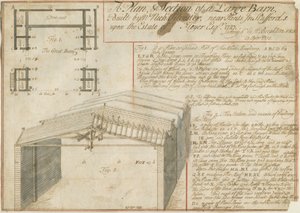 Hint - Barn on the Floyer Estate: pennetegning, 25. april 1733 av Unbekannt