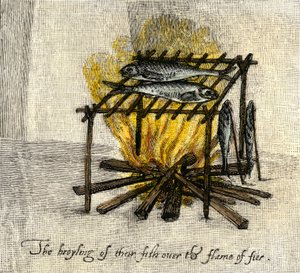 Urfolkenes historie: Fiskerist, rett fra indianerne i Amerika, kolonien Virginia av Unbekannter Künstler