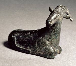 Hulstøpt figur av en geit, østgresk, arkaisk periode, ca. 550 f.Kr. (blyfylt bronse) av Unbekannt