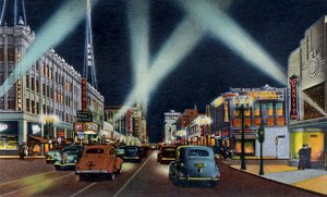 Hollywood boulevard om natten California av Unbekannter Künstler