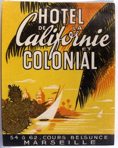 Hotel de California, Marseille, ca. 1930 (illustrasjon) av Unbekannter Künstler