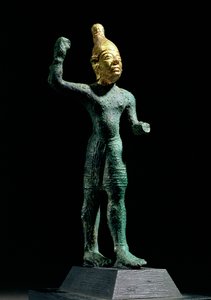 Idol av stormguden Baal, fra Syria, bronsealder (ca. 1350-1250 f.Kr.) (bronse og gull) av Unbekannt