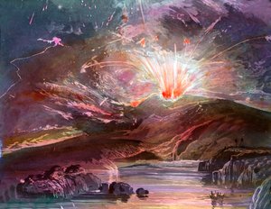 I april 1902 brøt vulkanen Mount Pelee på øya Martinique ut av Unbekannter Künstler