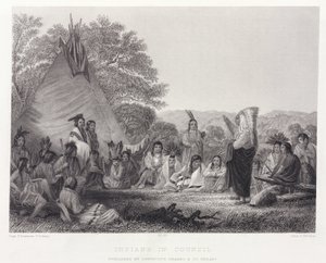 Indianere i Council, Nord-Amerika av Unbekannt