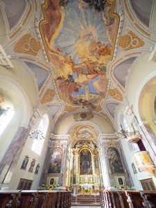 Interiør- og takmalerier av Hans Andre, Servitenkirche, Innsbruck, Tyrol, Østerrike, Europa (foto) av Unbekannter Künstler