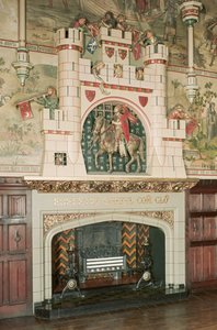 Interiør, detalj av en peis, Cardiff Castle, Wales, ca. 1875 (bilde) av Unbekannt