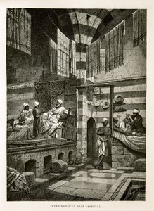 Innvendig visning av et orientalsk bad Illustrasjon fra Atlas of Egypt av Unknown