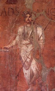 Italia: Det arkeologiske stedet Pompeii ved foten av Vesuve: Veggfreskomaleri av William M. Timlin