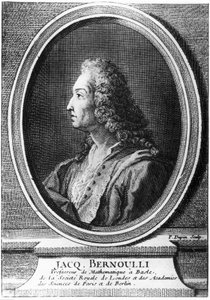 Jacques Bernoulli , sveitsisk matematiker, ca 1700 av Unbekannt