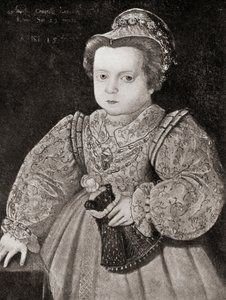 Lady Arbella Stuart som barn, fra The Girl Through the Ages, utgitt 1933 (litho) av Unbekannt