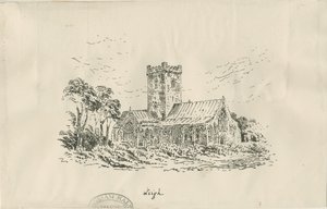 Leigh Church: litografi, og [?1800-tallet] av Unbekannt