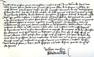 Brev fra kong Edward IV til Frans II, hertugen av Bretagne, som ber om hjelp til å gjenopprette riket hans, skrevet i Saint-Pol, 9. januar av Unbekannt