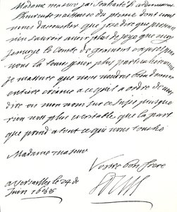 Brev fra Louis XIV til Maria av Modena, gratulerer henne med fødselen av en prins, James Edward, Prince of Wales av Unbekannt