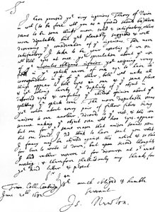 Brev fra Sir Isaac Newton til William Briggs, M.D., skrevet fra Trinity College, Cambridge, 20. juni av Unbekannt