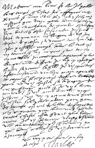 Brev, på fransk, fra keiser Charles V. til sin svigerdatter, dronning Mary I av England, som uttrykker sitt ønske om å se sin sønn kong Philip, hennes ektemann, for å rådføre seg med ham om saker, og uttrykke beklagelse for nødvendigheten av å frata henne  av Unbekannt