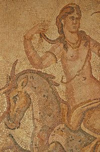 Libya, romersk mosaikk av Nymph & Satyr fra Villa of Jason Magnus av Unbekannt