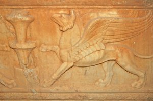 Libya, mytisk beistutskjæringsdetalj på Attic Sarcophagus (2. århundre e.Kr.) av Unbekannt