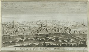 Lichfield - South West View: gravering, nd [c 1780-85] av Unbekannt