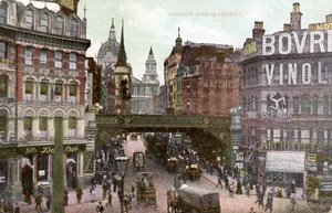London - Ludgate Hill i City of London, tidlig på 1900-tallet (postkort) av Unbekannter Künstler