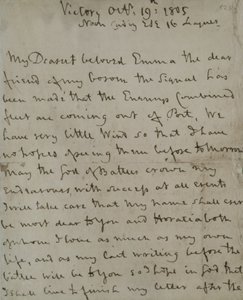 Lord Nelsons (1758-1805) siste brev til Emma Hamilton, skrevet fra "Seieren" før slaget ved Trafalgar av Unbekannt