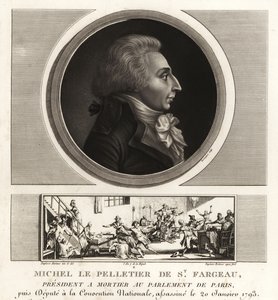Louis-Michel le Peletier, markis av Saint-Fargeau (1760-1793), fransk politiker og martyr under den franske revolusjonen av Unbekannt