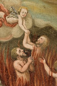 Luesen Luson i Val di Luson Luesener Tal under Plose nær Brixen Sør-Tirol Alto Adige Italia kirke Saint George frelse av skjærsilden av Unbekannt