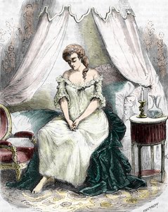 Madame du Barry innelåst i klosteret Pont-aux-Dames i 1774. 1800-tallet (gravering) av David Mosé