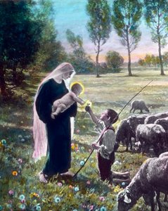 Madonna med gjetergutten av Unbekannter Künstler