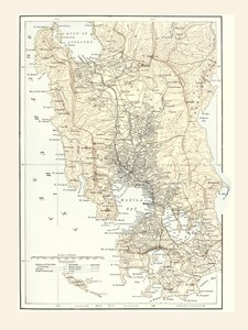 Kart over Manila, Filippinene og krigssetet under den spansk-amerikanske krigen i 1898. av Unbekannt