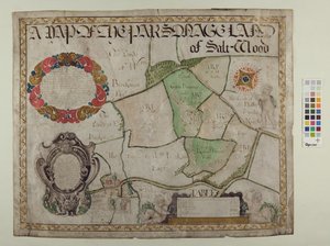 Karte des Pfarrlandes von Saltwood von 