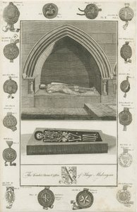 Mavesyn Ridware - Tomb of Hugo Mavesyn: gravering, 1785 av Unbekannt