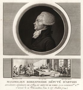 Maximilien Robespierre, stedfortreder for Artois, henrettet 1794 av Unbekannt