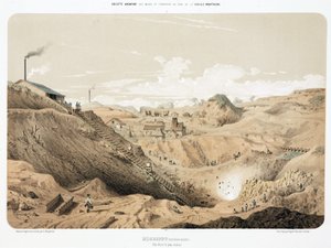 Gruvedrift, metallmalm Sinkgruve, Neutral Moresnet (Moresnet nøytre) av Unbekannt