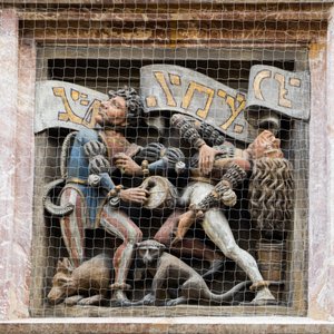 Morris-dansere, relieff på Goldenes Dachl oriel, Innsbruck, Tyrol, Østerrike, Europa (bilde) av Unbekannter Künstler
