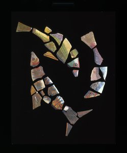 Mosaikkfiskflisfragmenter, ca. 1. århundre f.Kr. - 1. århundre e.Kr av Unbekannt