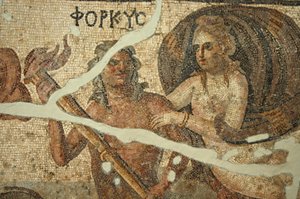 Mosaikk av sjøscene, Tyrkia av Unbekannt