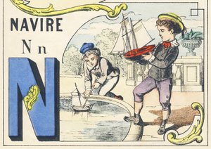 N: skip - Games Alphabet, ca. 1890 (illustrasjon) av Unbekannt