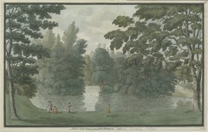 Needwood - Brickley Lodge: vannfargemaleri, 1786 av Unbekannt