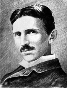 Nikola Tesla , kroatiskfødt serbisk ingeniør, fysiker og oppfinner, ca 1885 av Unbekannter Künstler