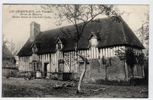 Normandie, Orne (61), Les Champeaux: utsikt over gården Ronceray, hjemmet til Charlotte Corday (1768-1793) - Postkort sent på 1800-tallet - begynnelsen av 1900-tallet av William M. Timlin