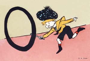 O som O-formet bøyle - Kids Alphabet. C.M.-redaktør, Paris. Håndmalte postkort, frankert i 1904. Mål: 14 x 9 cm av Unbekannt