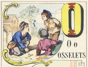 O: ossicles - Games Alphabet, ca. 1890 (illustrasjon) av Unbekannt
