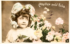 Gammelt postkort/Plukket for deg/Rosa av William M. Timlin